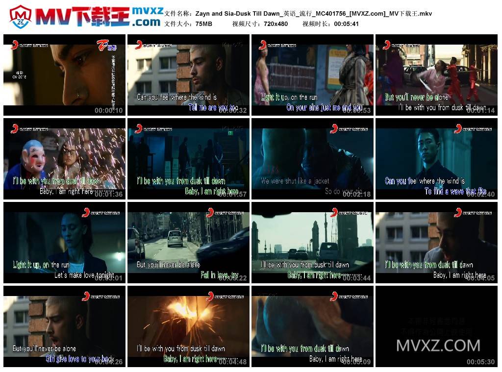 Zayn and Sia-Dusk Till Dawn_英语_流行_MC401756
